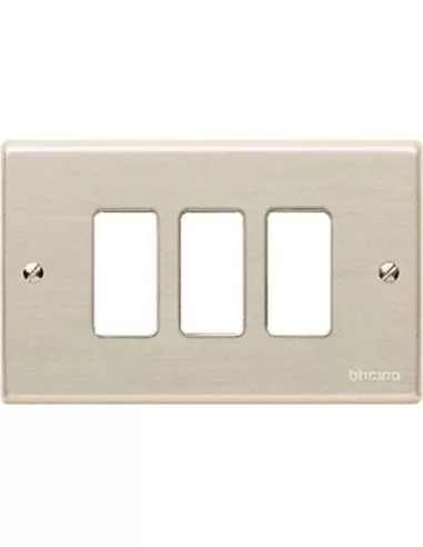 Plaque magique Bticino avec vis 3 voies oxidal 503//3